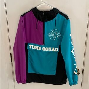 Vintage Space Jam Tune Squad Colorblock Jacket in black turquoise purple Size S